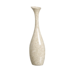 Vaso de Cerâmica Bege para Decoração de Sala Vanguard Petra 40,5x12x7 cm