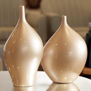 Vaso de Cerâmica Decoração para Sala Dupla Garrafa Munique Fendi Chrome