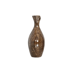Vaso de Cerâmica Marrom Pequeno para Mesa Encanto 37,5x22,5x16 cm