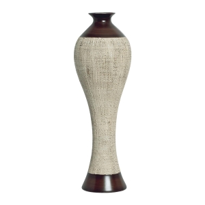 Vaso de Chão de Cerâmica Marrom e Palha Ganash Califórnia Decoração de Sala