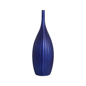 Vaso de Chão Pequeno de Cerâmica Garrafa Sevilha Azul Royal 62x23 cm