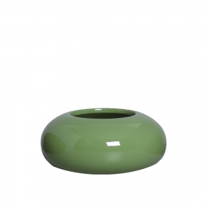 Vaso de Mesa Decoração de Cerâmica Cachepot Redondo P Verde