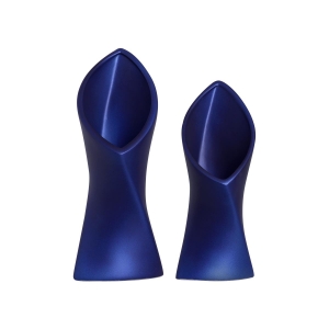 Vaso Decorativo de Cerâmica Azul Dupla Veneto para Decoração de Sala