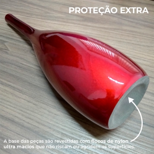Vaso Decorativo de Cerâmica Dupla Cristal Vinho Scarlet