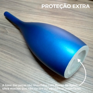 Vaso Decorativo de Mesa de Cerâmica Azul Royal Vanguard Grande 40,5x12x7 cm