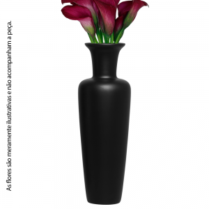 Vaso Decorativo para Sala de Estar Madri Preto Fosco