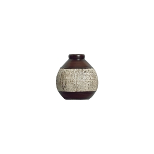 Vaso Pequeno Decorativo de Cerâmica para Mesa Oasis Marrom e Palha 8x7 cm