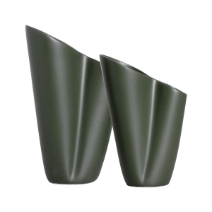 Vaso Verde de Cerâmica para Decoração de Sala Dupla Antúrios Lúpulo