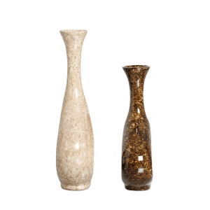 Vasos Decorativos de Cerâmica Garrafa Marsala Bege e Marrom Petra