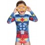 Blusa proteção solar infantil flash personagem marvel
