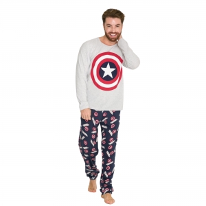 Pijama adulto masculino inverno  avengers capitão américa