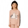 Pijama infantil menina moletinho flanelado urso rosa filha