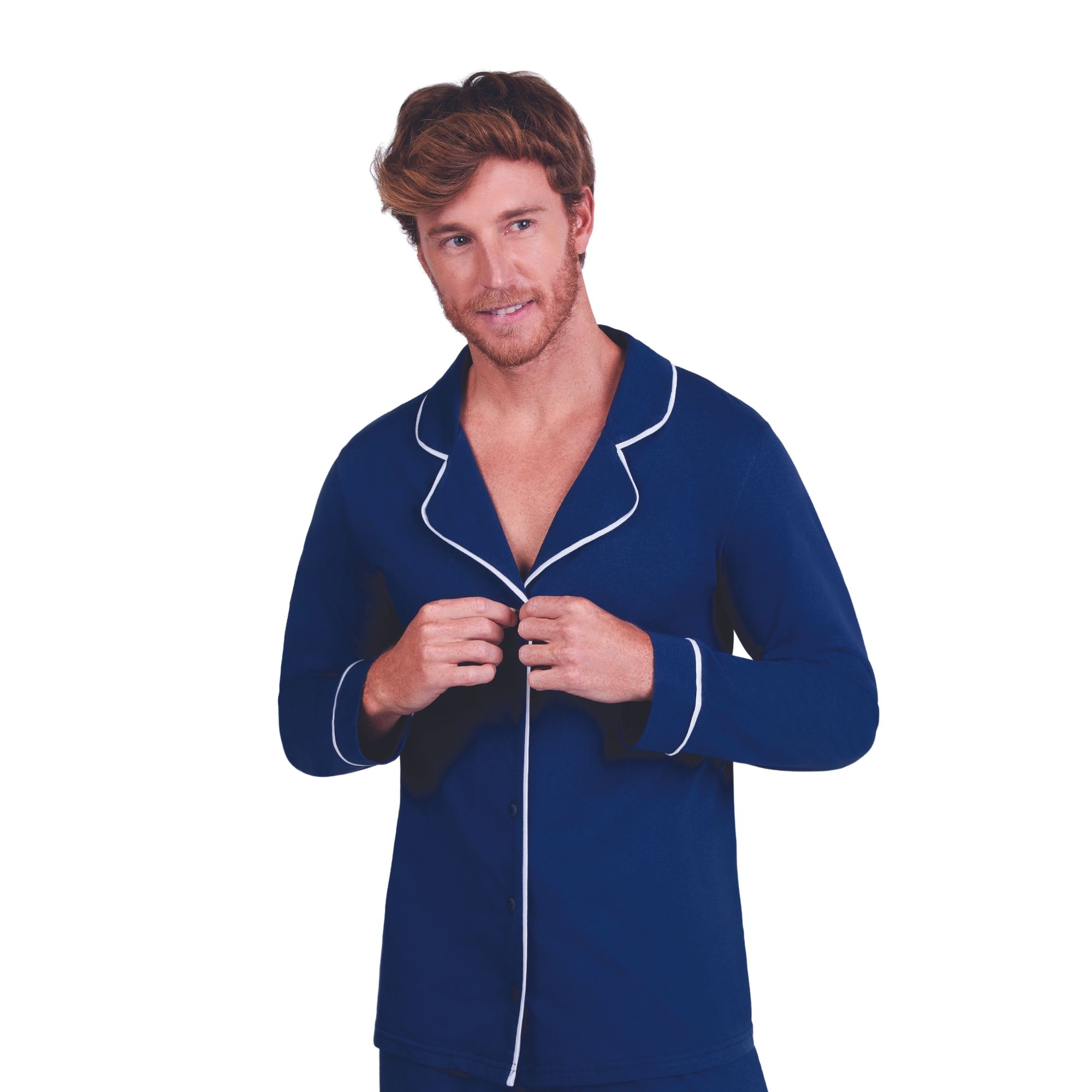 Pijama masculino lupo manga longa 100% algodão botão