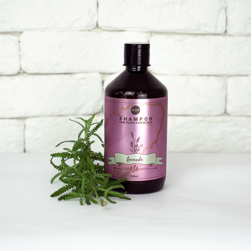Shampoo de Óleos Essenciais - Lavanda - Boaz Hair - 500ml