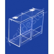 Caixa de EPI Acrilico 22x30cm Dupla com divisoria - caixa transparente com abertura frontal para EPIs