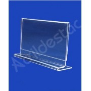 Display em T de mesa balcão PS Cristal acrilico similar A5 15x21 Horizontal