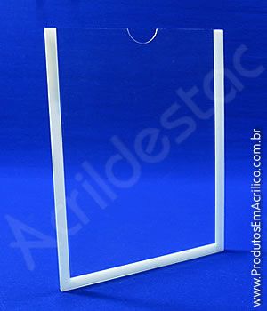 Display de PETG Cristal Porta Folheto de Parede moldura dupla face A5 21x15 Vertical