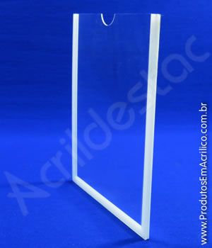 Display de PETG Cristal Porta Folheto de Parede moldura dupla face A5 21x15 Vertical