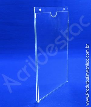 Display de PS Cristal acrilico similar Porta Folheto de parede modelo U Duplo A1 84x59,4 Vertical