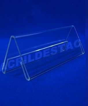 Display de PS Cristal acrilico similar Prisma identificador de mesa 10 x 21 dupla face