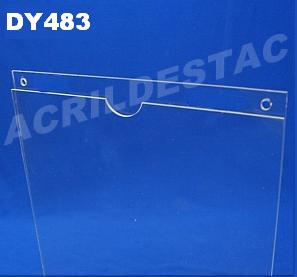 Display de PS Cristal acrilico similar Porta Folheto de parede modelo U Duplo A2 59,4x42 Vertical