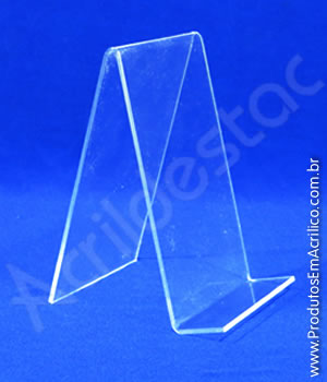 Expositor de Livro PS cristal acrilico similar individ 11 x 8 cm  - Livrarias Vitrines Papelarias Lojas