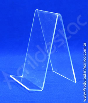 Expositor de Livro PS cristal acrilico similar individ 11 x 8 cm  - Livrarias Vitrines Papelarias Lojas