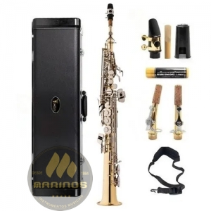 Saxofone Soprano EAGLE Sib SP502 LN Laqueado Niqueladas