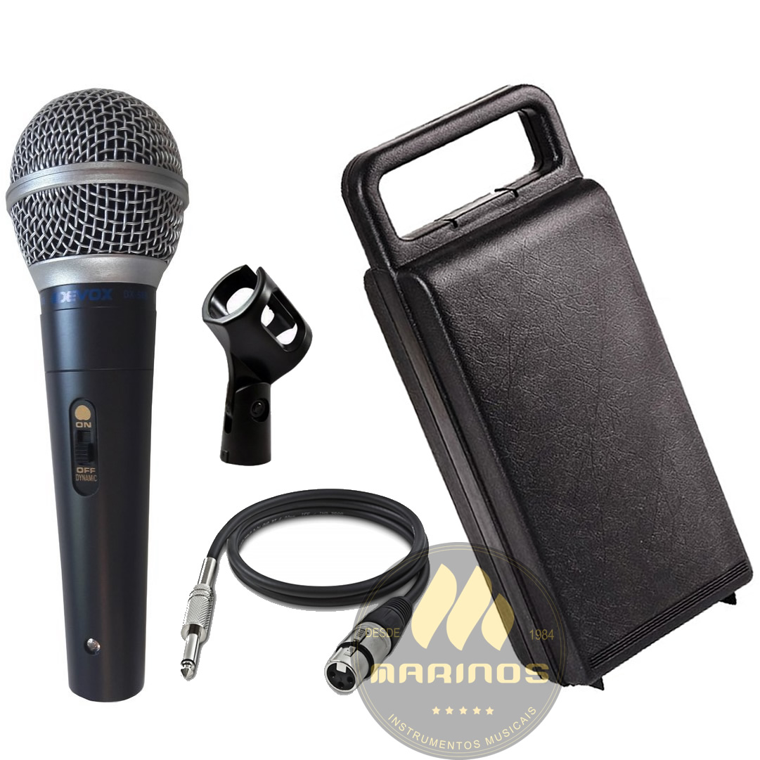 Microfone DEVOX Com Fio DX58S Chave e Maleta