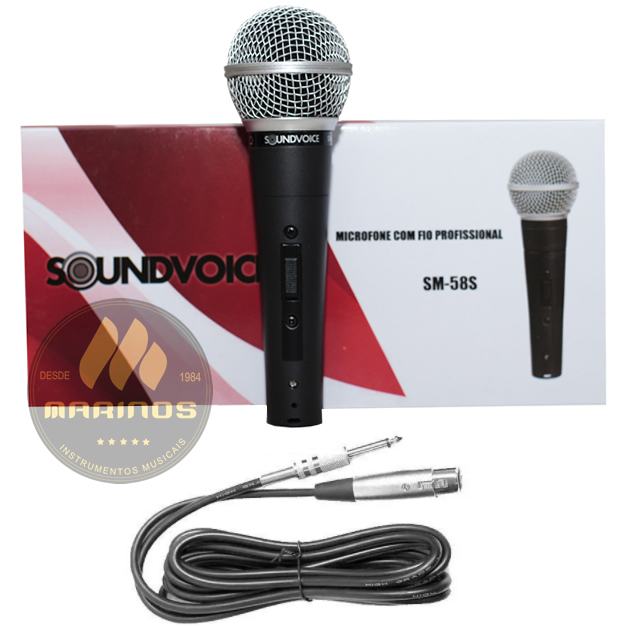Microfone SOUNDVOICE Com Fio SM58S