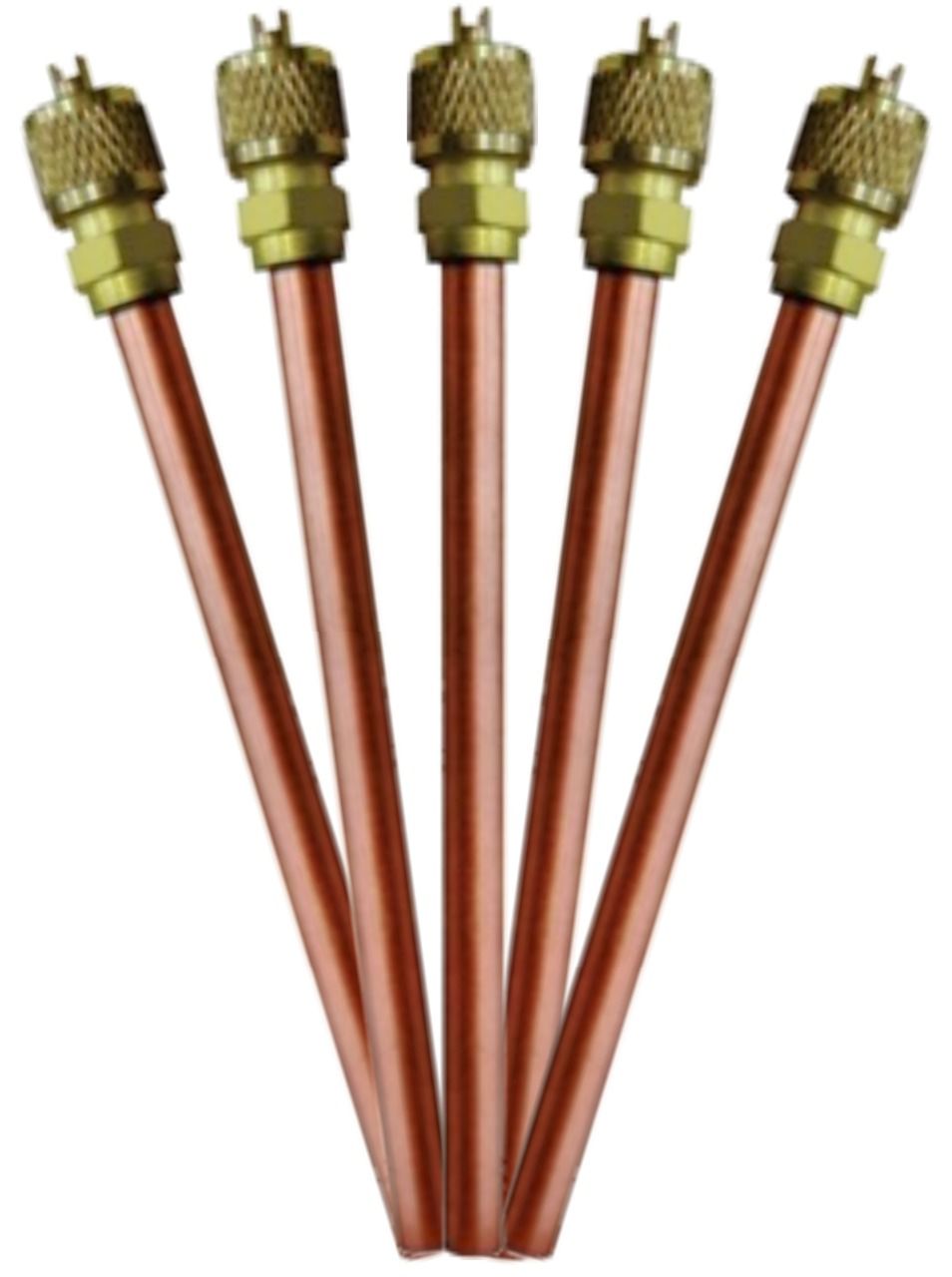 União Válvula Schrader com cano de cobre 1/4 Coldpac - Kit com 5 peças