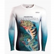 Camiseta de Pesca Brk Combat Fish Tucunaré Azul 3.0 com FPU 50+