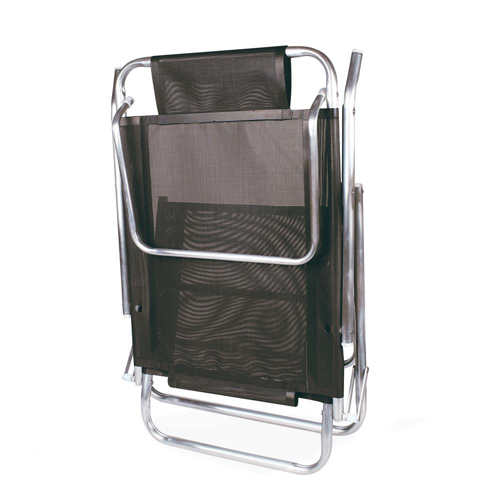 Cadeira Reclinável Alumínio 5 Posições Preta