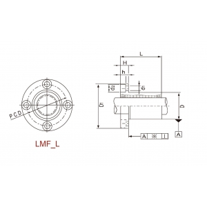 LMF20UU - Rolamento Flangeado 20mm