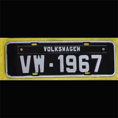 Placa PRETA decorativa Volkswagen VW - 1967  - SSR Peças & Acessórios ltda ME.