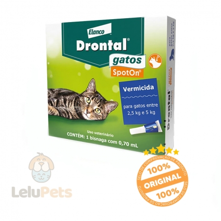 Vermifugo Drontal Spot On Gatos 0,70 ml - 2,5 Kg A 5 Kg