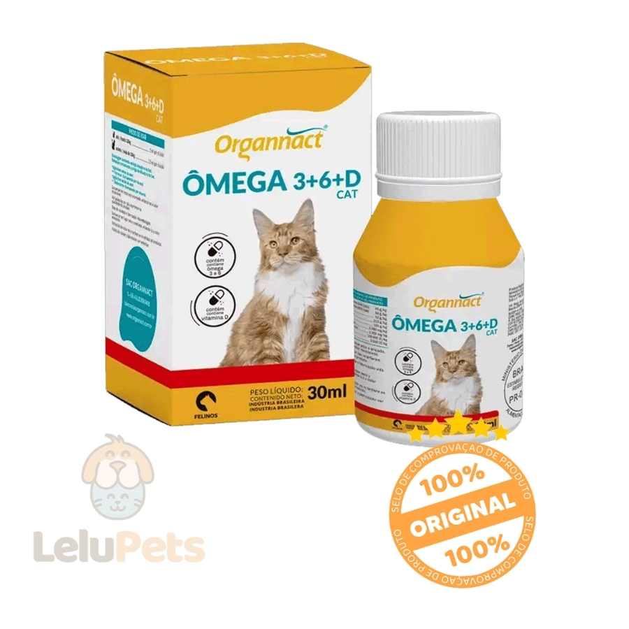 Suplemento Mineral Para Gatos Organnact Ômega 3+6+D Cat 30 ml