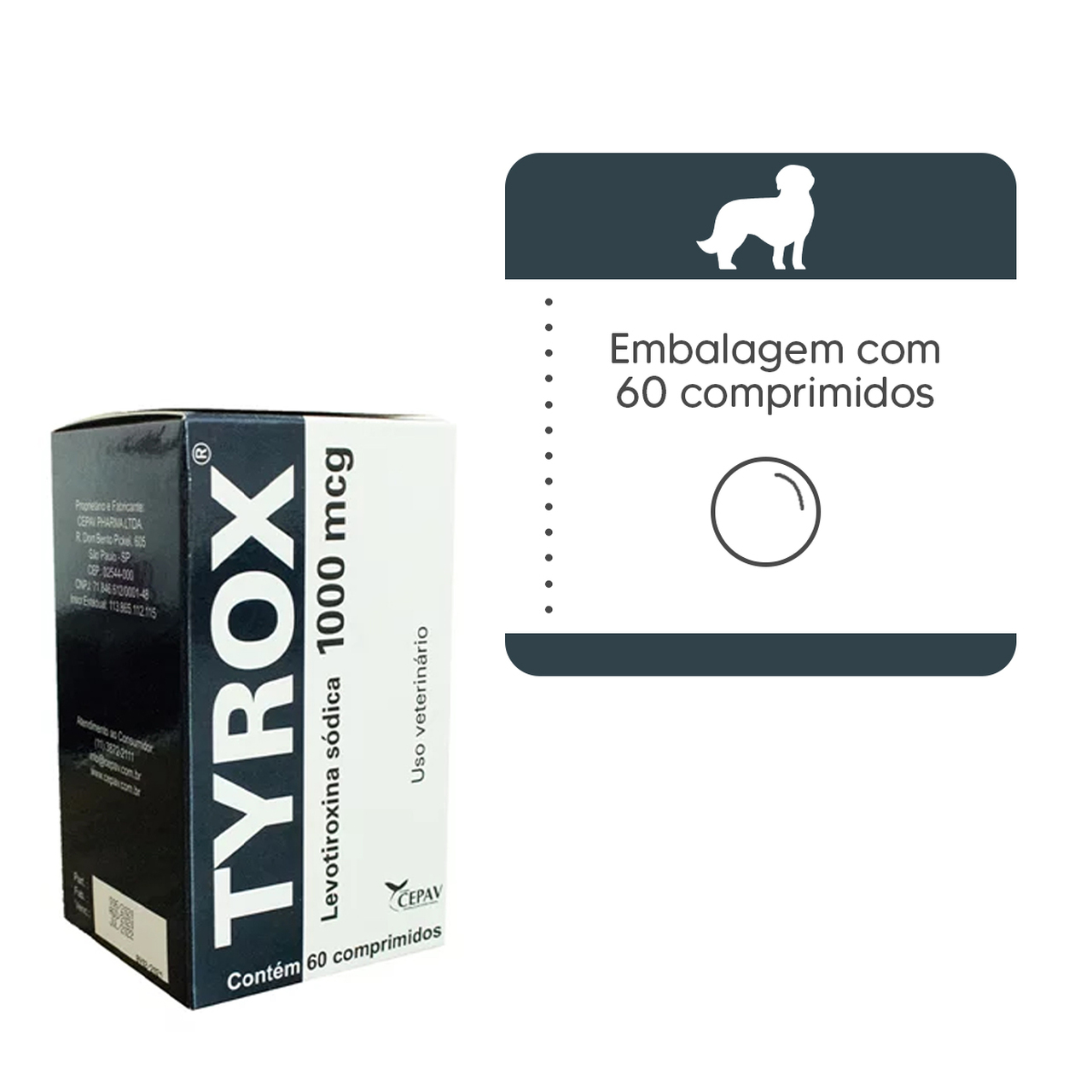Tyrox 1000 Mcg - 60 Comprimidos