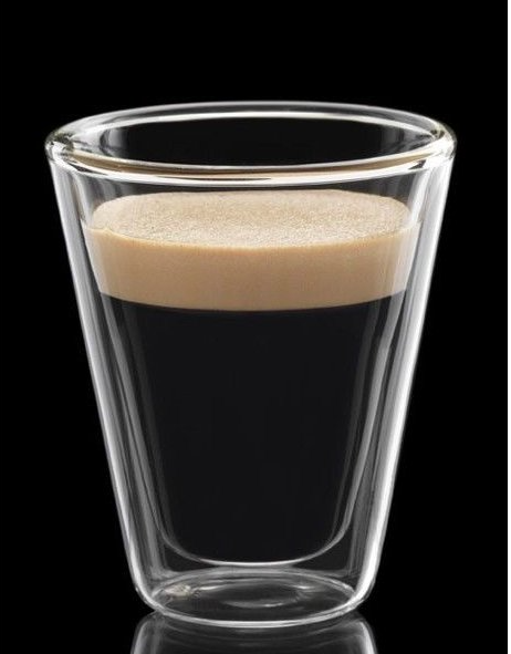 2 copos de vidro com parede dupla para Espresso 85 ml Caffeino - Luigi Bormioli
