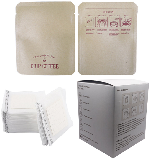 Drip Coffee + Drip Bag Premium Kraft + Envase (café cliente) C/ Caixa - 100un