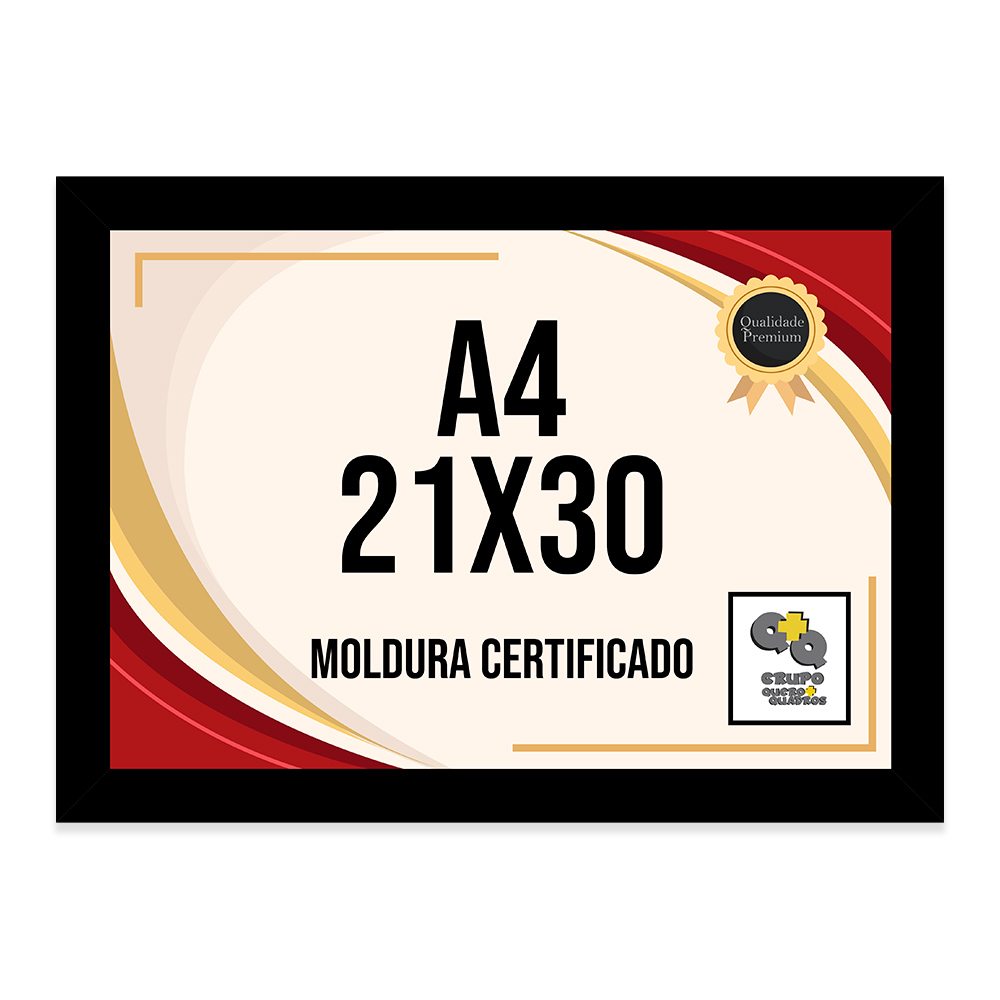Kit 2 Molduras Porta Certificado Diploma Foto A4 21x30 com Vidro