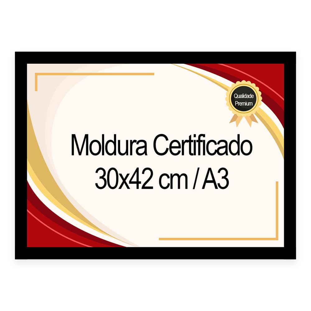 Kit 3 Molduras c/Vidro A3- 30x42cm Moldura Premium Fosco