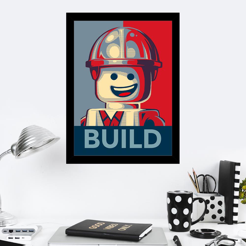 Quadro Decorativo 27x36 Build Lego