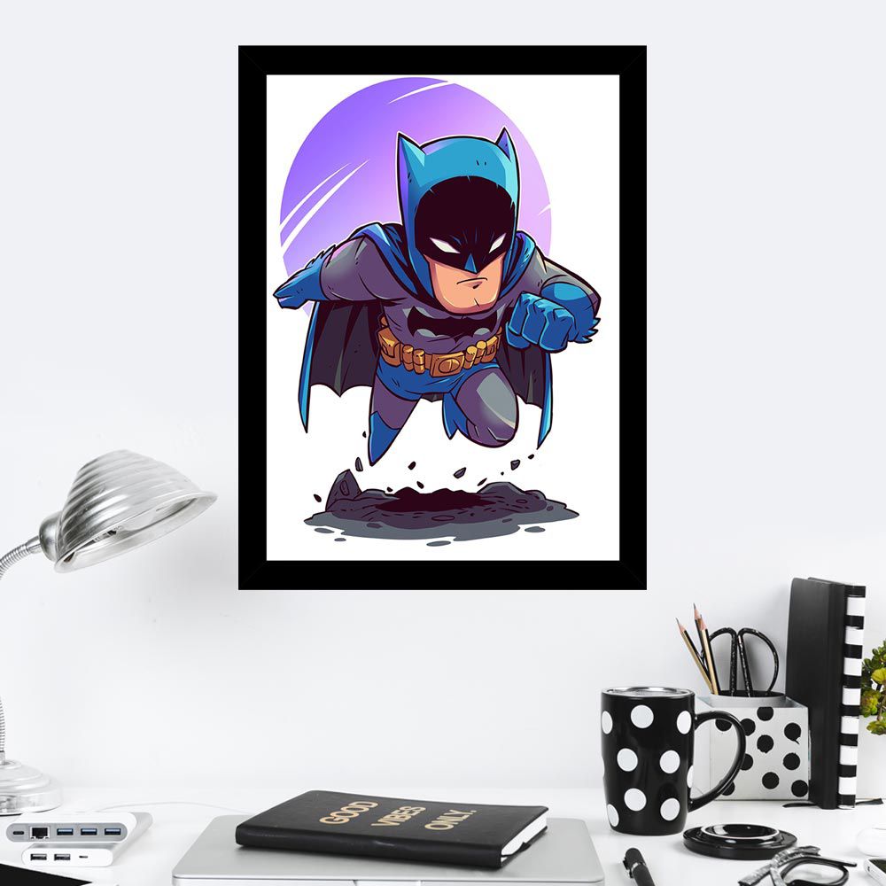 Quadro Decorativo 27X36 Desenho Infantil Batman