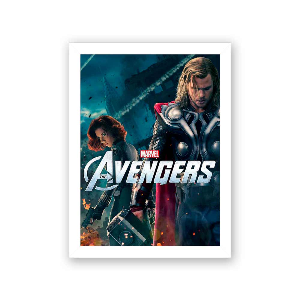 Quadro Decorativo 27X36 Filme Avengers Thor e Viúva Negra