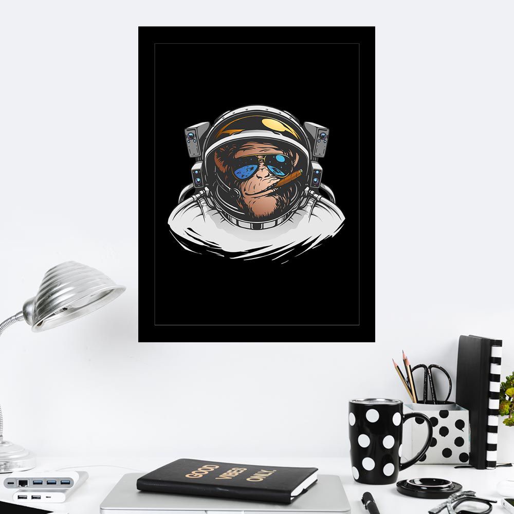 Quadro Decorativo 27x36 Macaco Astronauta