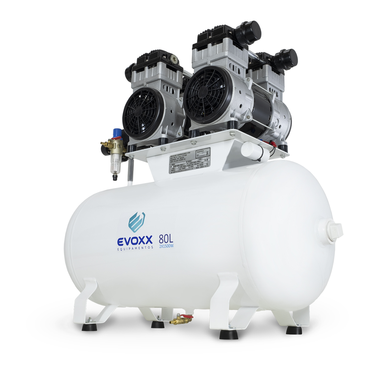 Compressor de Ar Odontológico Evoxx - 80 L 4,0 HP