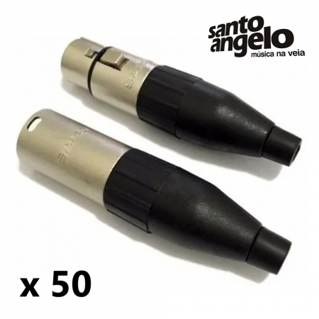 100 PLUG XLR SANTO ANGELO SA2X (50 MACHO+50 FEMEA)