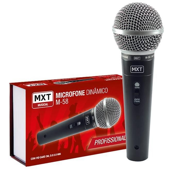 Microfone MXT M-58 dinâmico cardióide e unidirecional preto