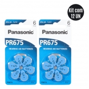 12 Pilhas Auditiva Pr-675 Zinc Air Panasonic 1.4v